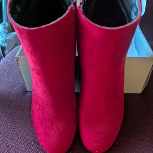 Elegant Red Women's Ankle Boots
